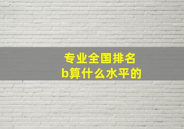 专业全国排名b算什么水平的