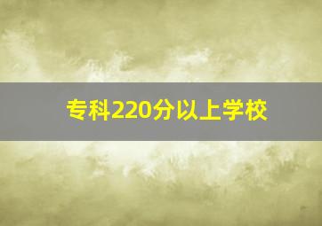 专科220分以上学校