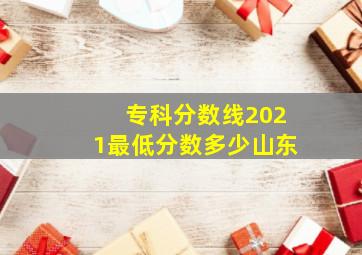 专科分数线2021最低分数多少山东