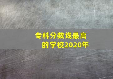 专科分数线最高的学校2020年