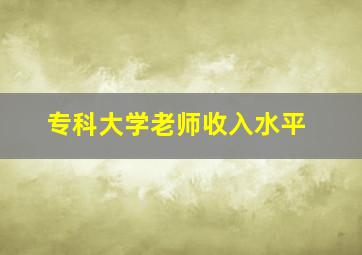 专科大学老师收入水平