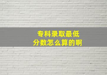 专科录取最低分数怎么算的啊