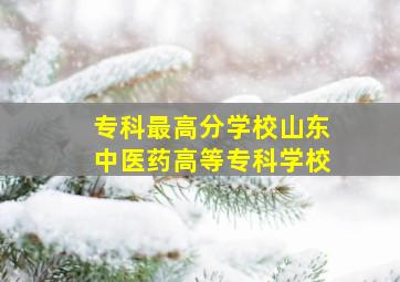 专科最高分学校山东中医药高等专科学校