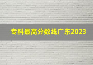 专科最高分数线广东2023