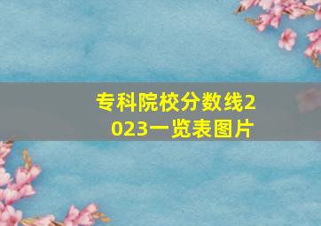 专科院校分数线2023一览表图片