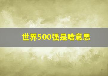 世界500强是啥意思