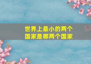 世界上最小的两个国家是哪两个国家