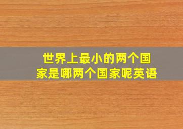 世界上最小的两个国家是哪两个国家呢英语