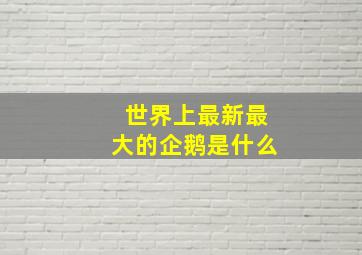 世界上最新最大的企鹅是什么