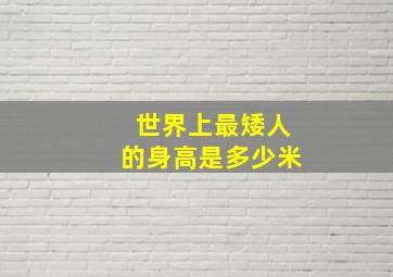 世界上最矮人的身高是多少米