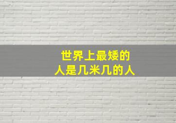 世界上最矮的人是几米几的人