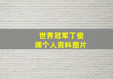 世界冠军丁俊晖个人资料图片