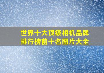 世界十大顶级相机品牌排行榜前十名图片大全