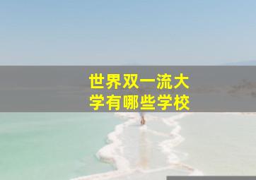 世界双一流大学有哪些学校