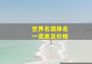 世界名酒排名一览表及价格