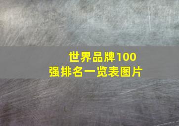 世界品牌100强排名一览表图片