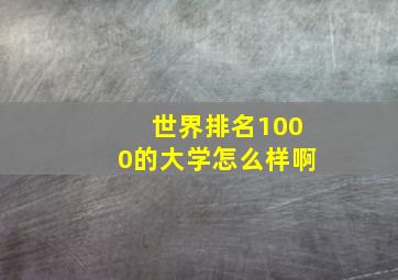 世界排名1000的大学怎么样啊