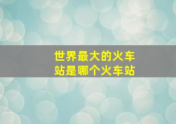 世界最大的火车站是哪个火车站