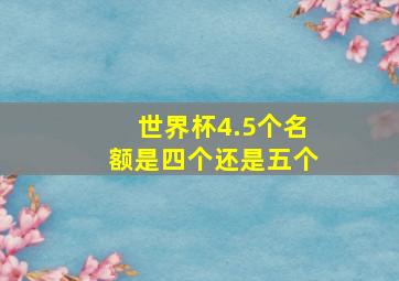 世界杯4.5个名额是四个还是五个