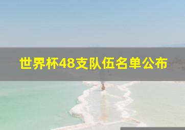 世界杯48支队伍名单公布