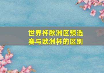 世界杯欧洲区预选赛与欧洲杯的区别