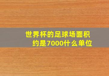 世界杯的足球场面积约是7000什么单位