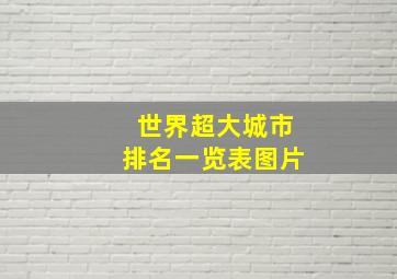 世界超大城市排名一览表图片