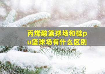 丙烯酸篮球场和硅pu篮球场有什么区别