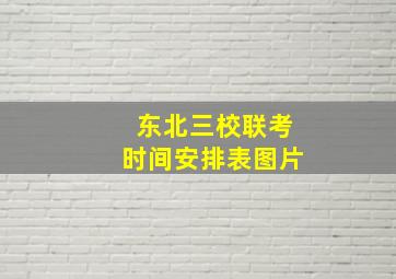 东北三校联考时间安排表图片