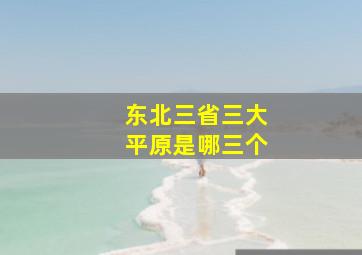 东北三省三大平原是哪三个