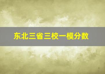 东北三省三校一模分数