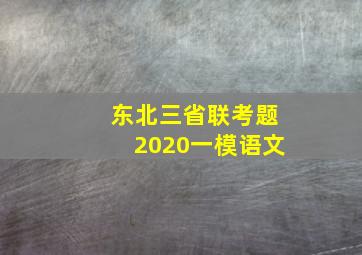 东北三省联考题2020一模语文