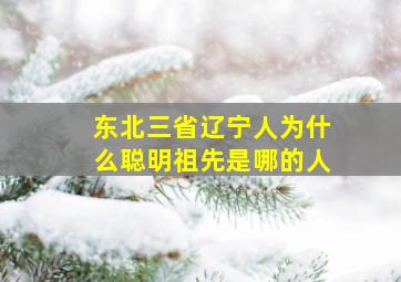 东北三省辽宁人为什么聪明祖先是哪的人