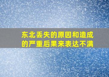 东北丢失的原因和造成的严重后果来表达不满