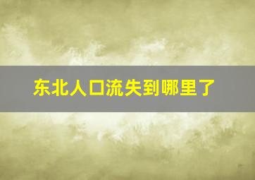 东北人口流失到哪里了