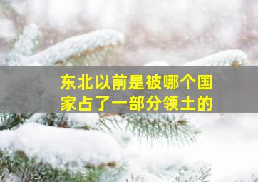 东北以前是被哪个国家占了一部分领土的