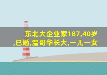 东北大企业家187,40岁,已婚,温哥华长大,一儿一女