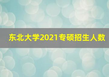 东北大学2021专硕招生人数