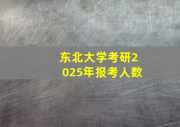 东北大学考研2025年报考人数