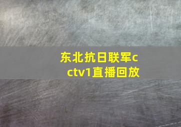 东北抗日联军cctv1直播回放