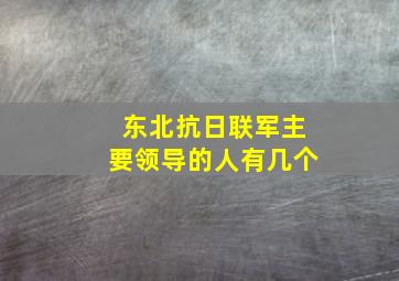 东北抗日联军主要领导的人有几个