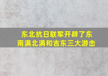 东北抗日联军开辟了东南满北满和吉东三大游击