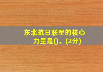 东北抗日联军的核心力量是()。(2分)