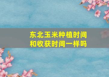 东北玉米种植时间和收获时间一样吗