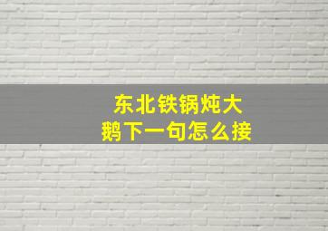 东北铁锅炖大鹅下一句怎么接