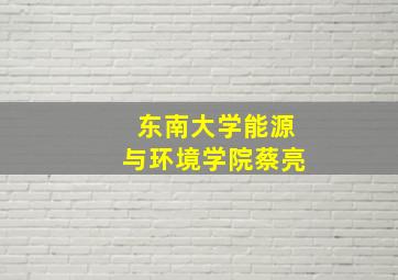 东南大学能源与环境学院蔡亮