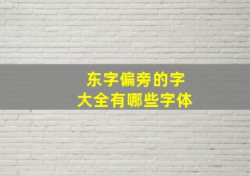 东字偏旁的字大全有哪些字体