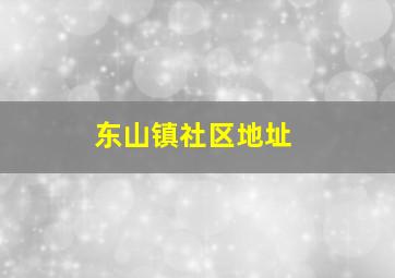 东山镇社区地址