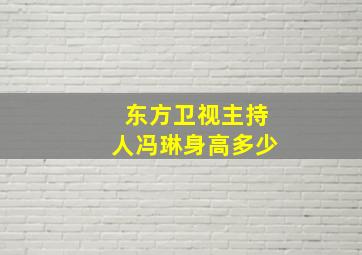 东方卫视主持人冯琳身高多少