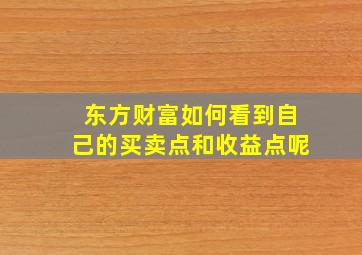 东方财富如何看到自己的买卖点和收益点呢